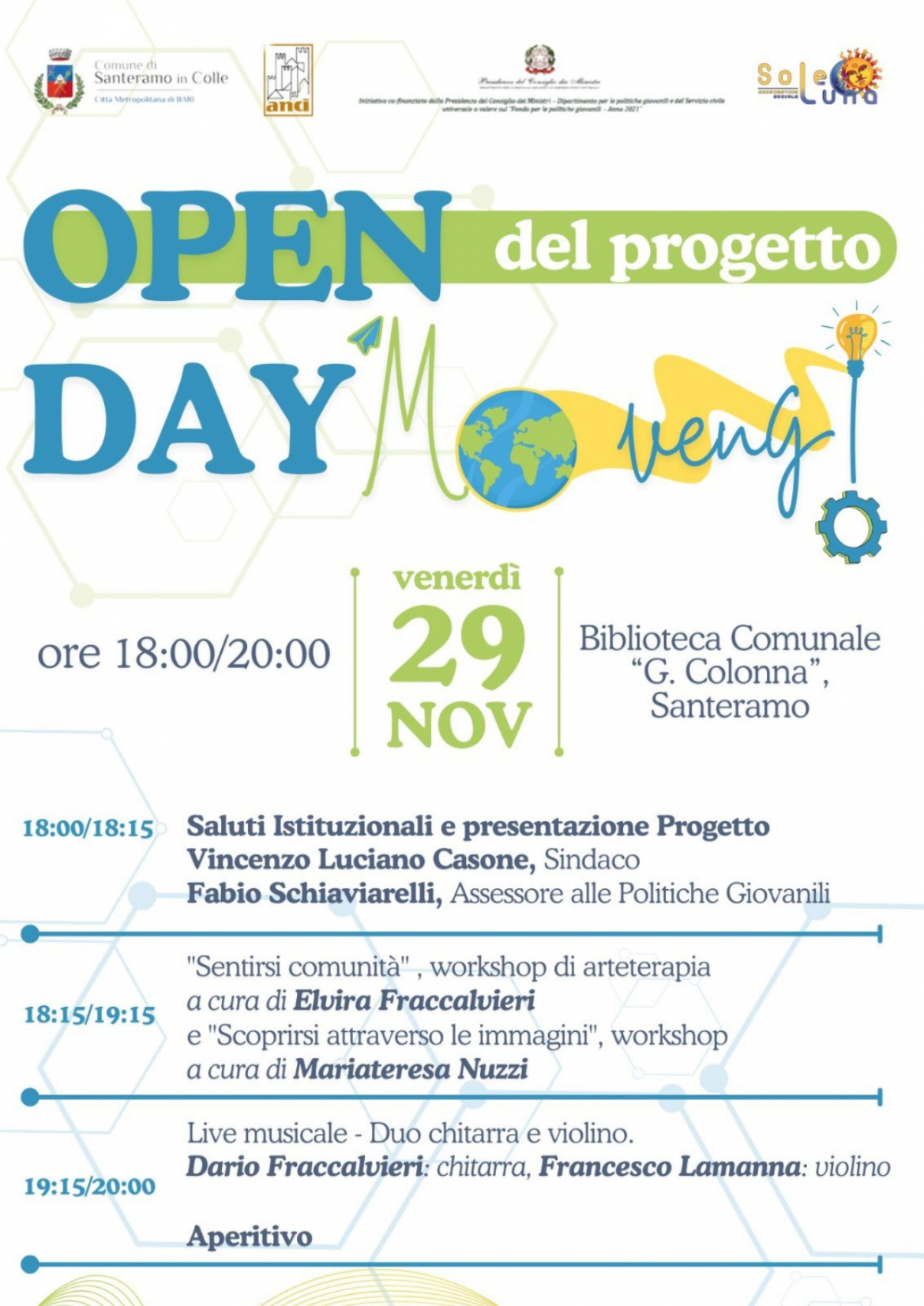 OPEN DAY DEL PROGETTO &quot;MO VENG&quot;